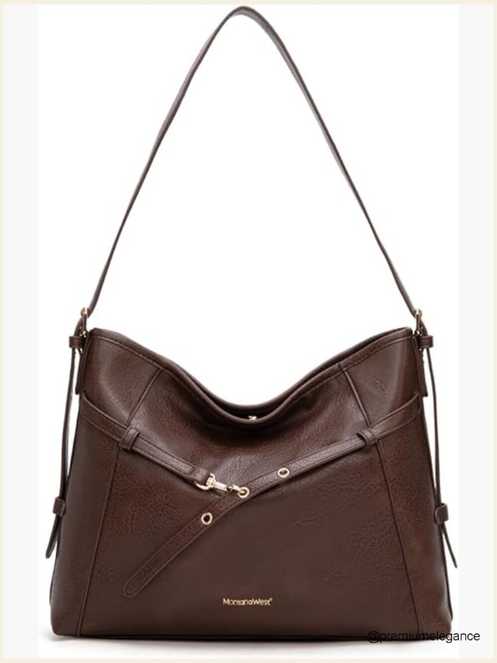 Vegan Leather Hobo Purse with Adjustable Strap Crossbody